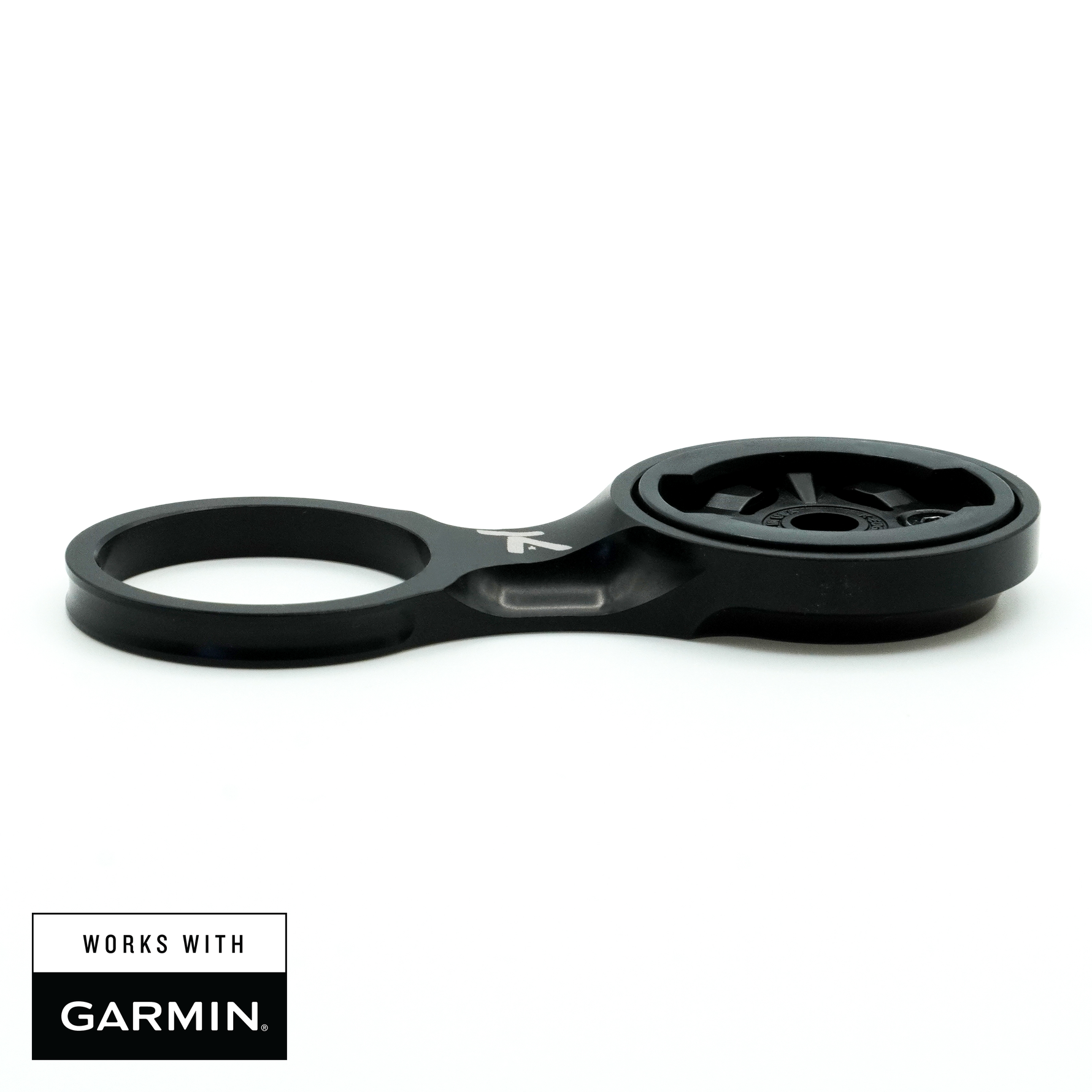 K-Edge black stem mount for Garmin devices with dual mounting rings