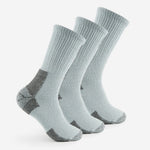 Thorlos Men's Hiking Thick Cushion Crew Socks in grey, three-pack display