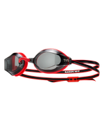 TYR Black Ops 140 EV racing goggles in red and black with mirrored lenses