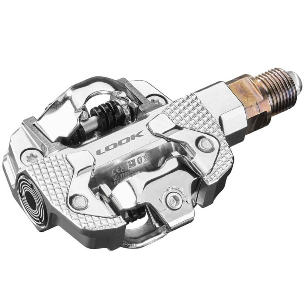 LOOK X-Track Power Single clipless mountain bike pedal in silver chrome finish