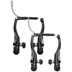 Shimano Deore V-Brake set in matte black with cable and brake pads on white background