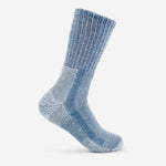 Thorlos Women's Moderate Cushion Crew Hiking Sock in blue marl wool silk blend