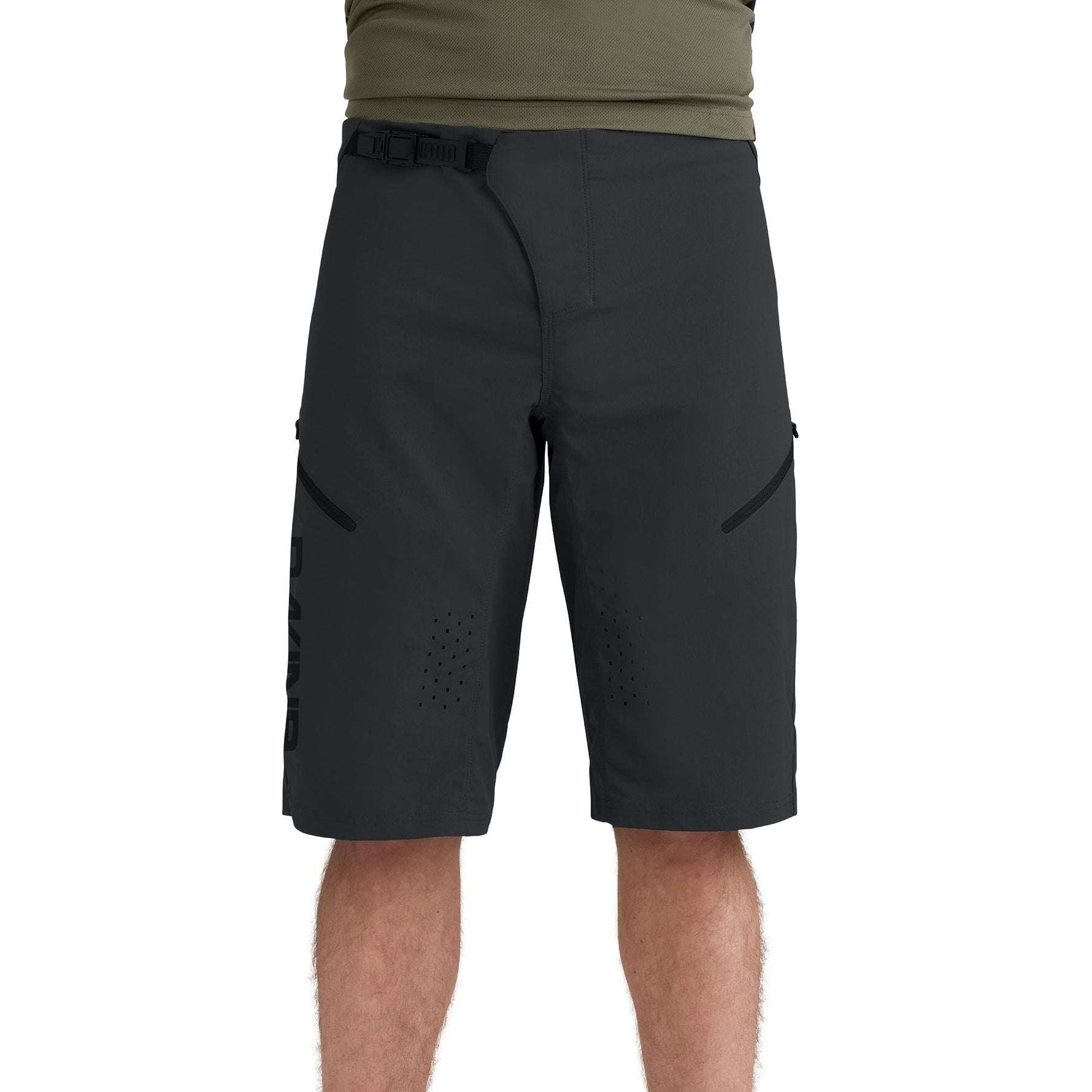 Black Dakine Vectra mountain bike shorts with ventilation holes and zippered pockets