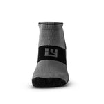 LEGG No Show Running Socks in black and grey with branded logo detail