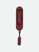 Nathan SaferRun Ripcord Siren Personal Alarm in burgundy red with black lanyard