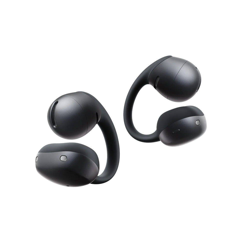 Shokz OpenDots Air wireless open-ear earbuds in black, both earbuds shown