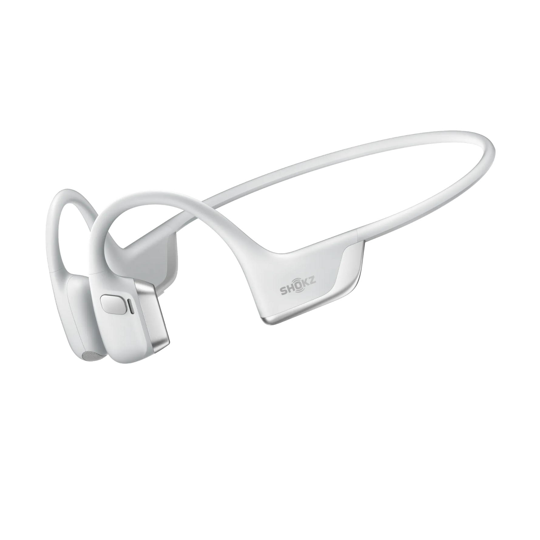 White Shokz OpenRun Pro 2 bone conduction headphones with wraparound design