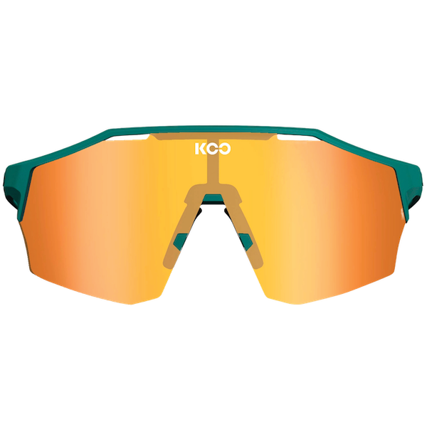 KOO Alibi cycling sunglasses in Persian green frame with orange gradient lenses