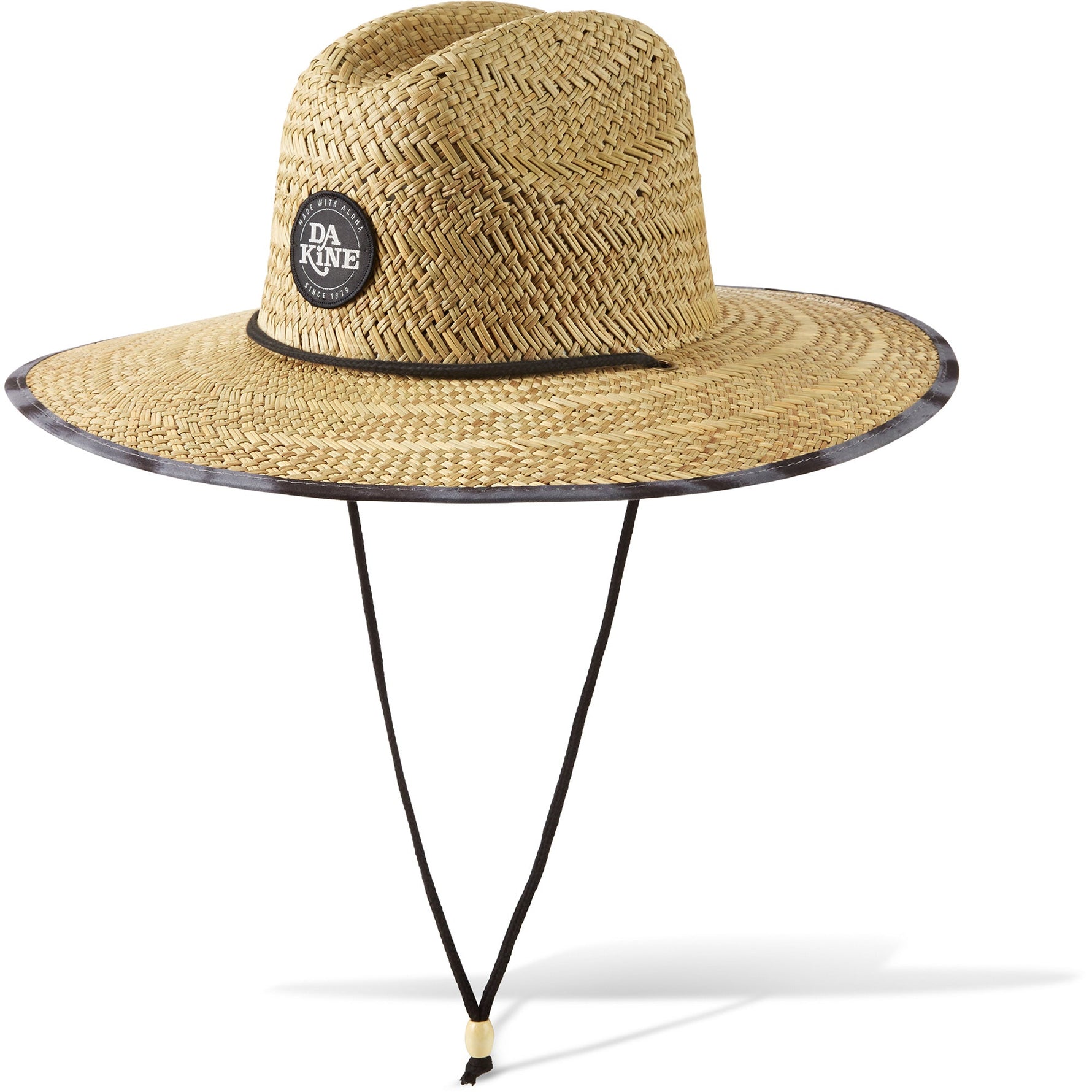 Dakine Pindo straw hat in natural tan with black band and chin strap