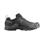 Salomon X Ultra 5 GTX hiking shoe in black and asphalt colorway, lateral view