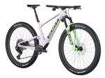 Scott Spark RC World Cup mountain bike in Hush Purple with green RockShox fork