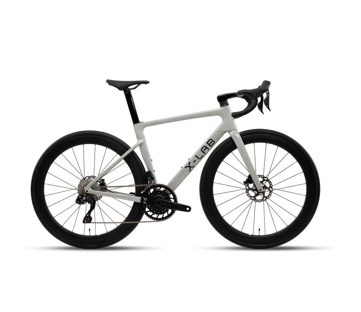 X-LAB RS7 Shimano 105 Di2 road bike in Angel Wing White with disc brakes