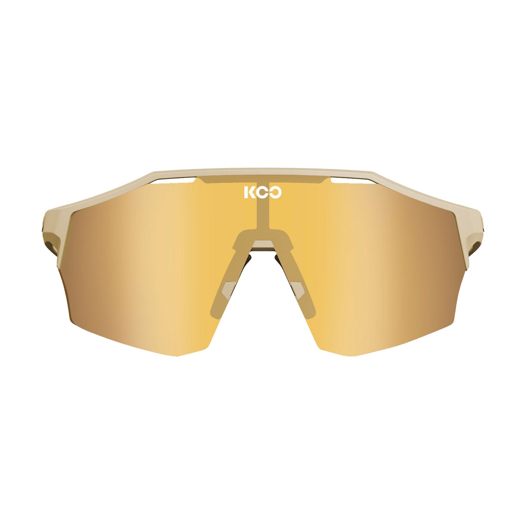 KOO Alibi sunglasses in sand matt frame with gold mirrored lenses