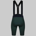Gobik X women's cycling bib shorts in pinewood green with black suspenders
