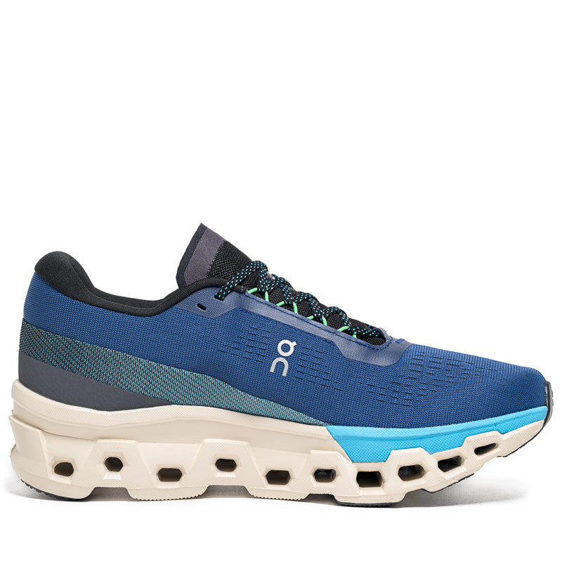 On Cloudmonster 2 men's running shoe in blue gradient colorway with signature cloud sole