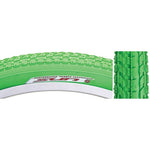 Green Sunlite bicycle tire with textured tread pattern on white background