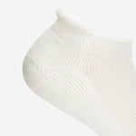 Thorlos white tennis ankle sock with thick cushion and rolltop cuff detail
