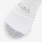 Thorlos white tennis micro mini sock with gray reinforced toe and heel cushioning