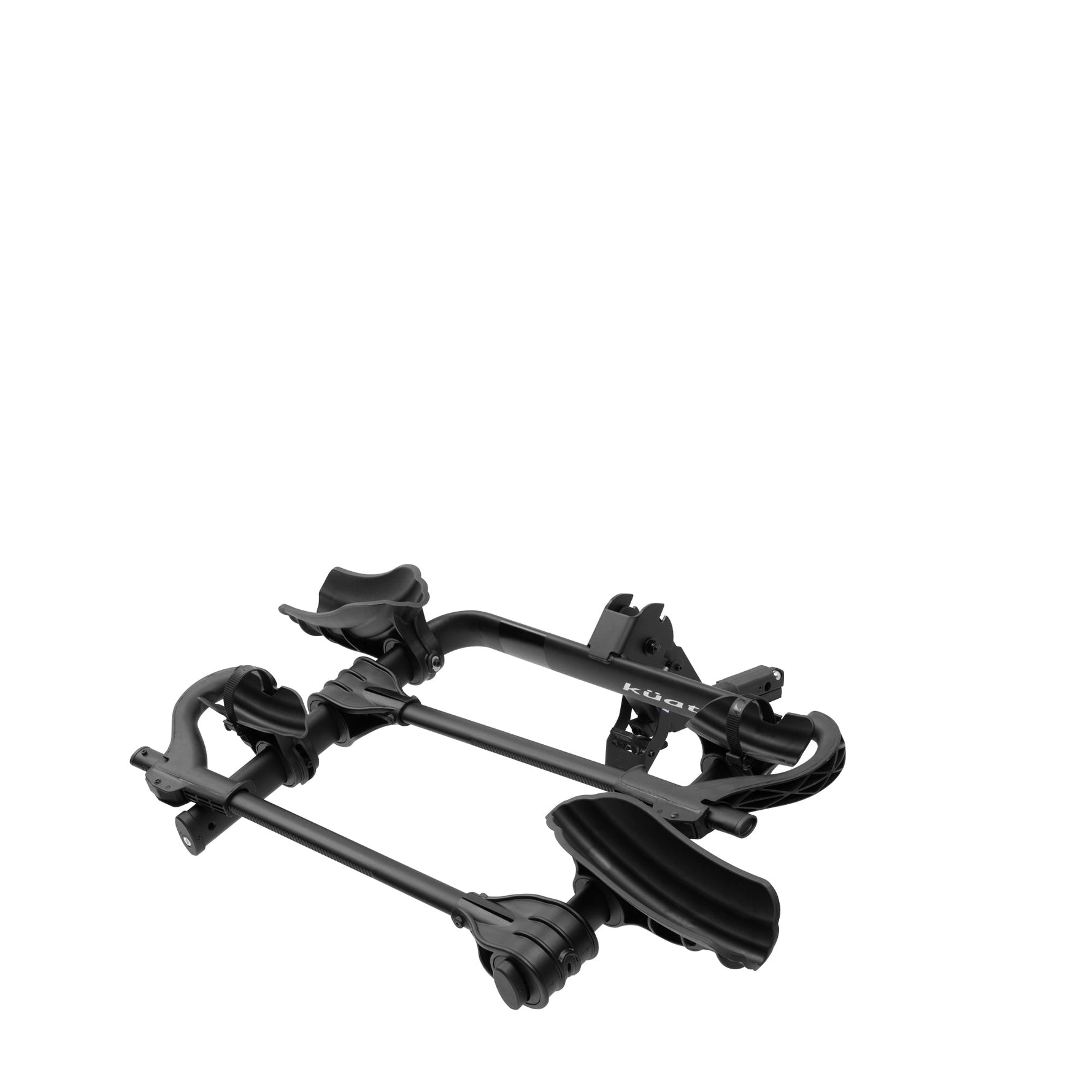 Kuat Transfer V2 black 3-bike hitch mount rack on white background