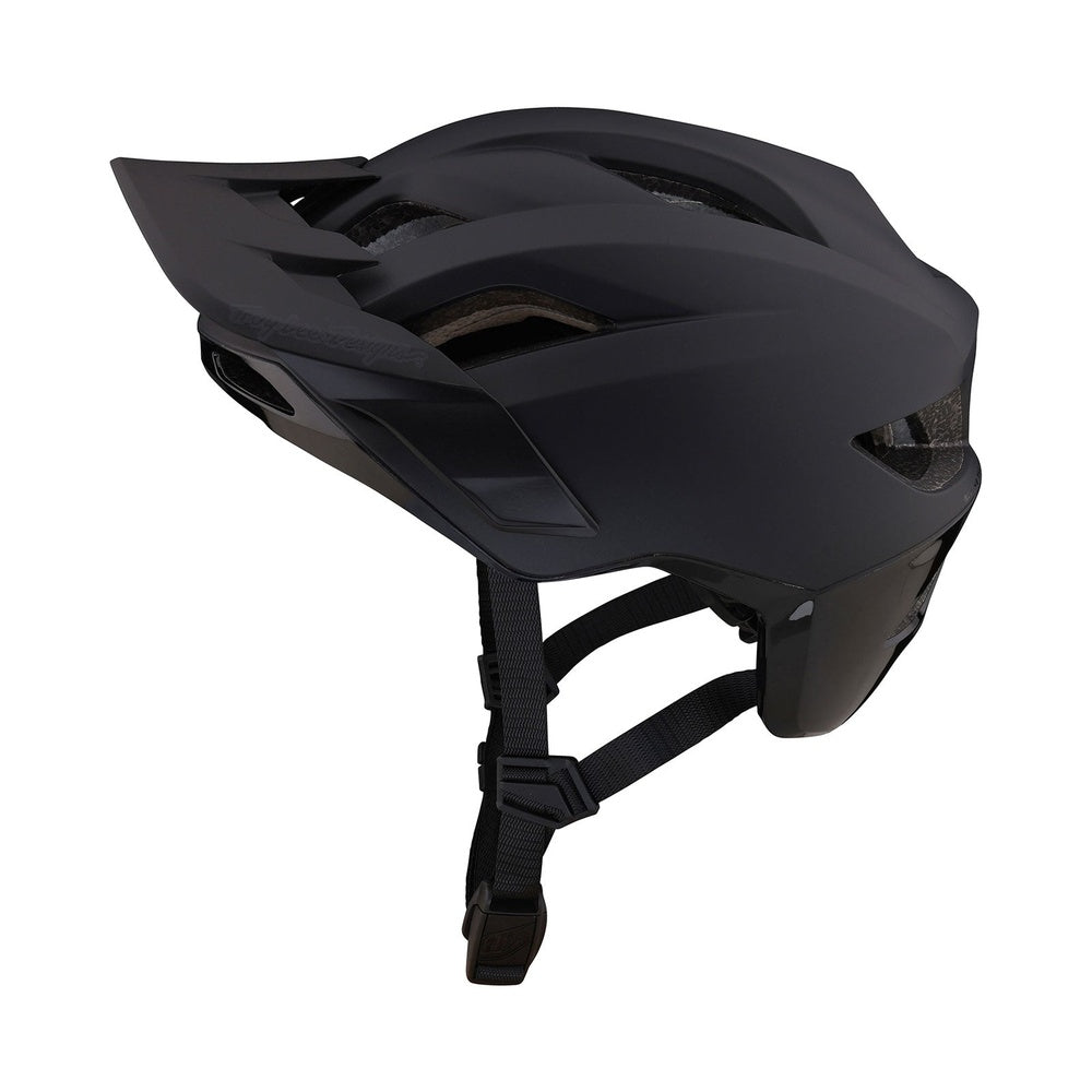 Troy Lee Designs Flowline SE Stealth mountain bike helmet in matte black with visor