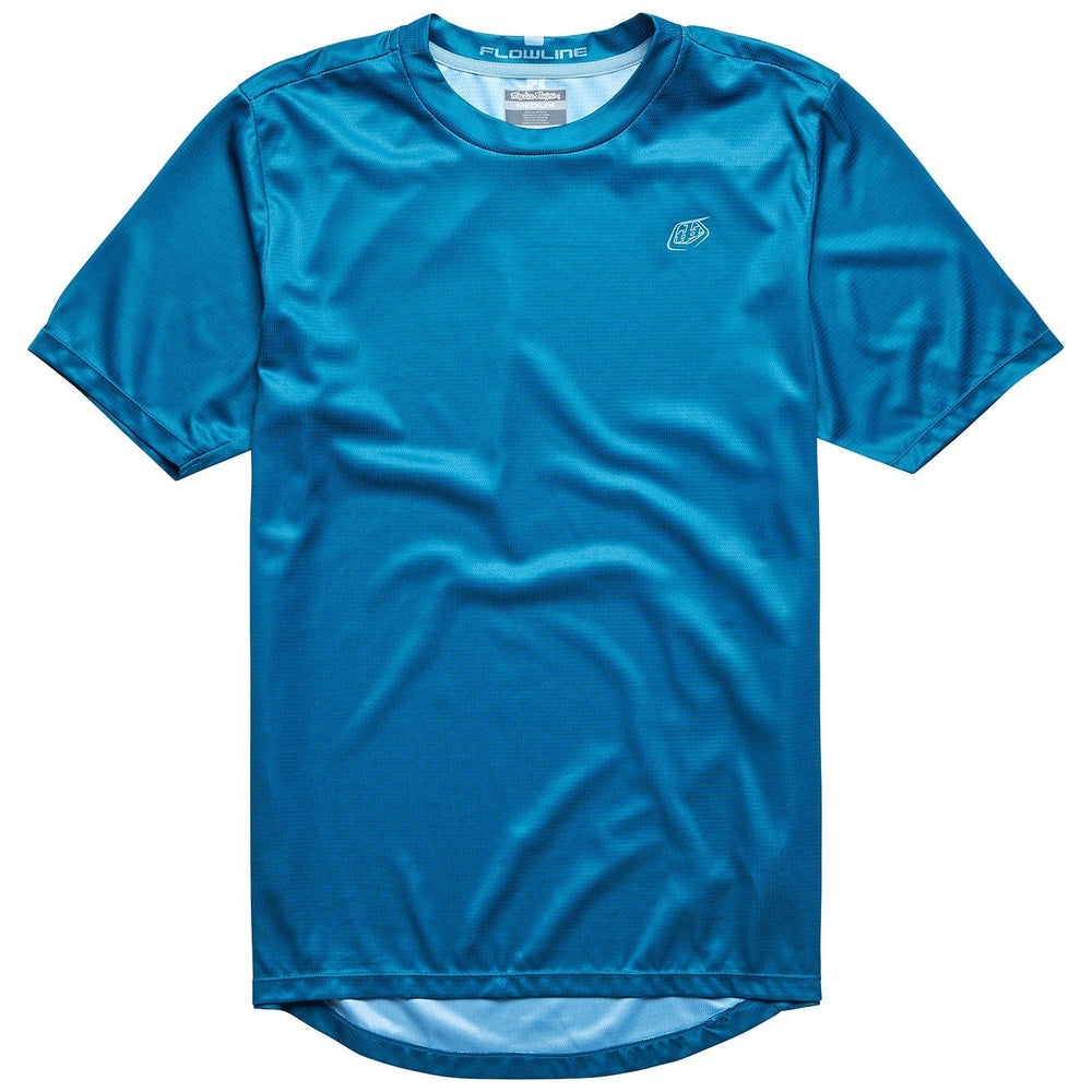Troy Lee Designs Flowline short-sleeve jersey in slate blue on white background