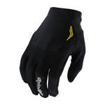 Troy Lee Designs ACE 2.0 black MTB motocross glove with yellow-green accent logo