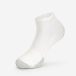 Thorlos white ankle low cut tennis sock with gray cushioned toe area