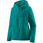 Patagonia Women's Houdini Jacket in teal green with hood and full zip