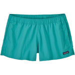 Patagonia Women's Barely Baggies Shorts in teal blue with elastic waistband