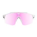 KOO Alibi cycling sunglasses with white frame and pink photochromic lenses