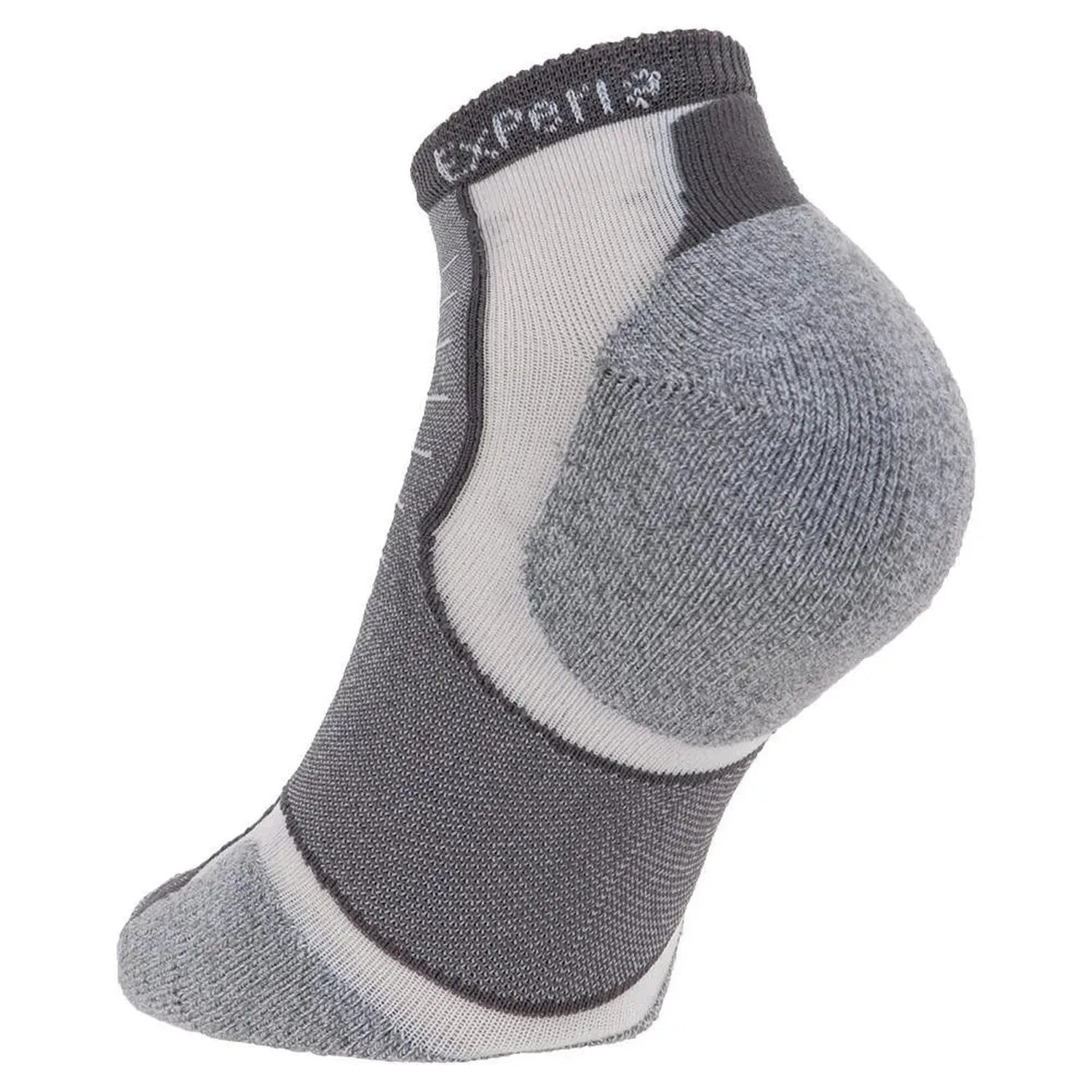 Experia Micro Mini ankle sock in grey with cushioned heel and toe zones