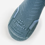 Thorlos Experia Energy running sock toe box detail in teal blue colorway