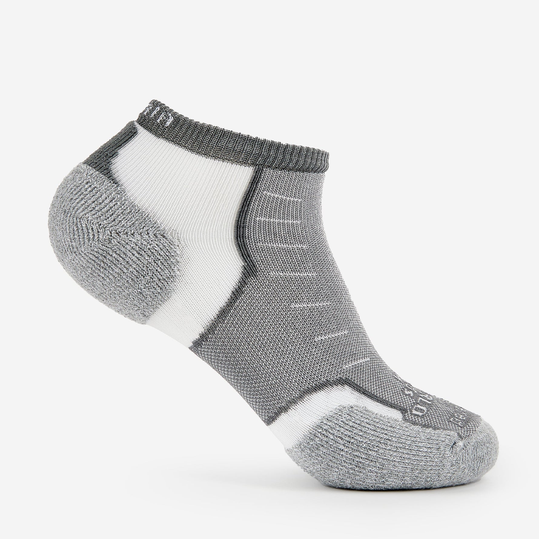 Experia Light Cushion Low-Cut Sock in grey and white with cushioned heel and toe