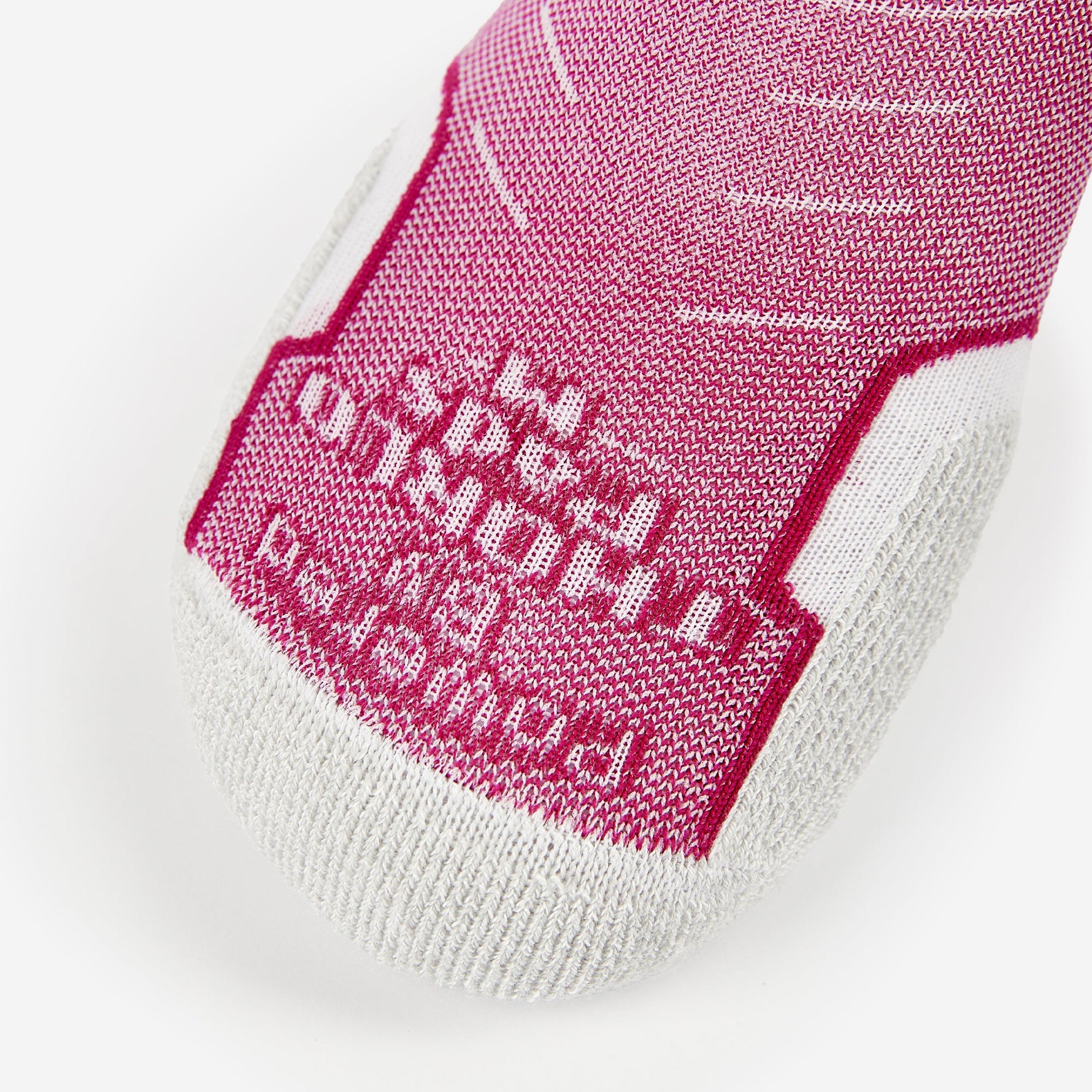 Experia Light Cushion Low-Cut Sock in Berry pink with gray toe and heel detail