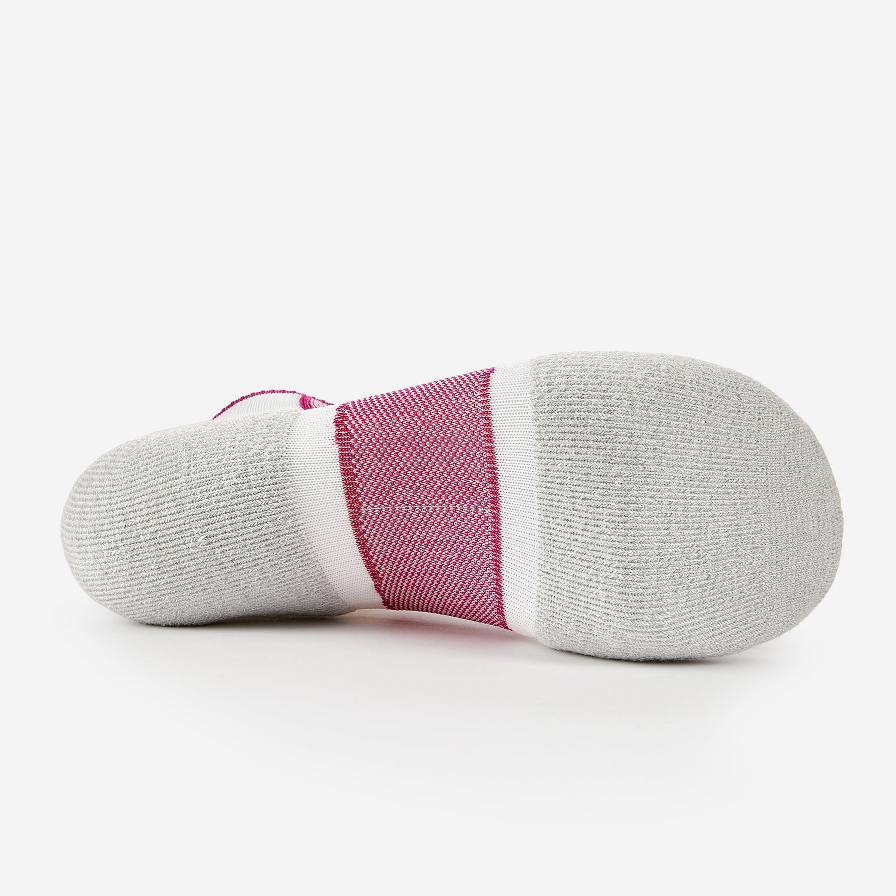Bottom sole view of Experia Light Cushion Low-Cut Socks in Berry colorway