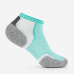 Experia Light Cushion Low-Cut sock in spearmint teal with gray heel and toe cushioning