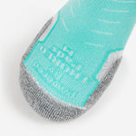 Experia Light Cushion Low-Cut Sock in Spearmint teal with gray reinforced toe and heel