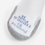 Thorlos Experia Energy sock in white with gray reinforced heel and toe areas