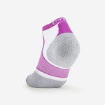 Experia Light Cushion Low-Cut Sock in Berry with white and gray cushioned heel