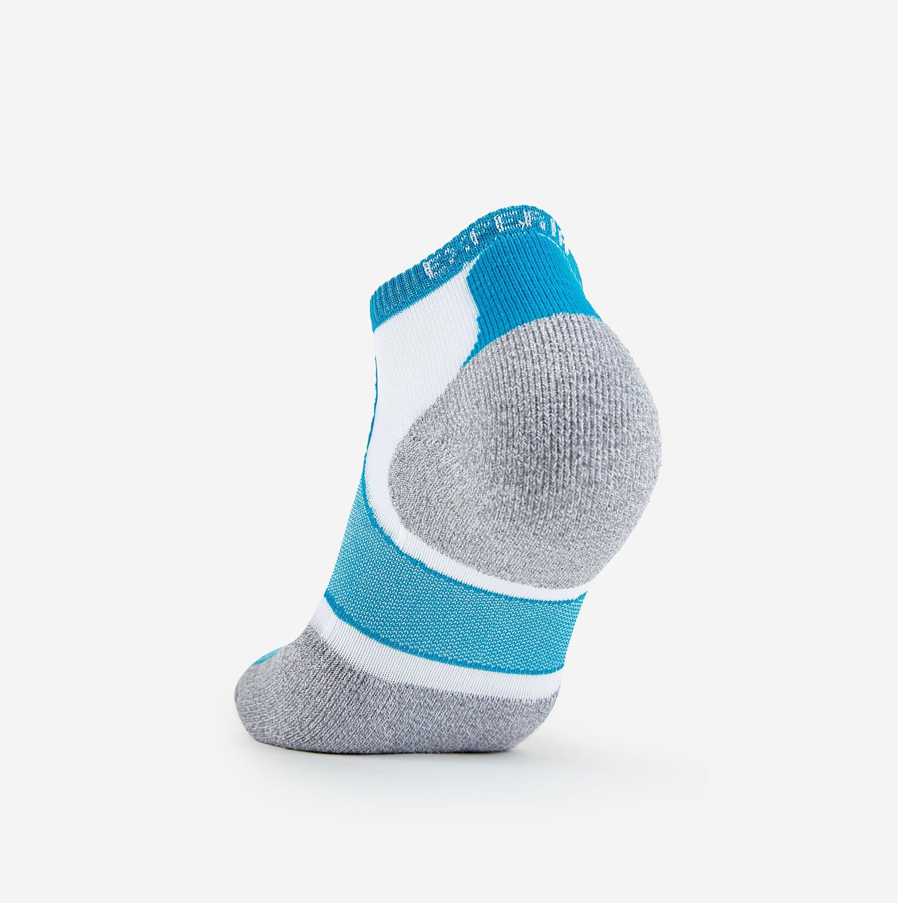 Experia Light Cushion Low-Cut sock in spearmint teal with gray heel and toe cushioning