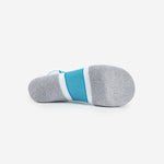 Bottom view of Experia Light Cushion Low-Cut Sock in Spearmint gray teal colorway