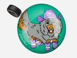 Electra Ringer Bike Bell in Doggonit design featuring cartoon dog in cowboy hat on teal background
