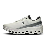 On Cloudmonster 2 running shoe in undyed frost colorway with signature cloud sole