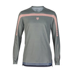 Fox Racing Flexair Aviation long sleeve jersey in grey with pink chest stripe