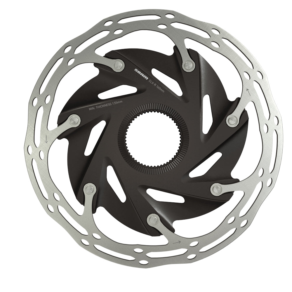Sram Rotor Centerline X Road 2 Piece 160mm Black (includes steel rotor bolts) Rounded