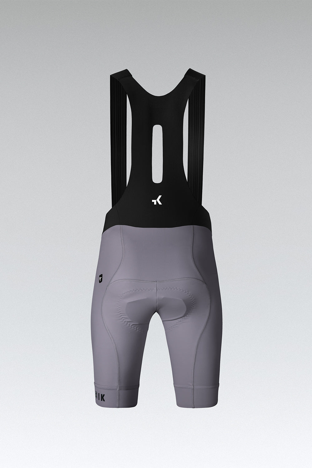 Gobik Absolute 7.0 bib shorts in kettle gray with black straps and chamois pad