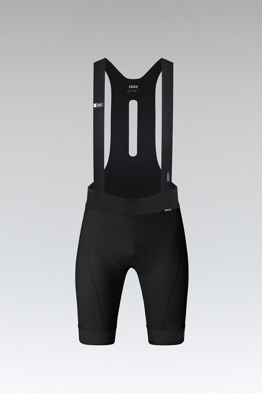 Black Gobik Absolute Compact 7.0 men's cycling bib shorts with suspender straps