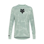 Fox Ranger long sleeve jersey in sage green camouflage pattern with black Fox logo