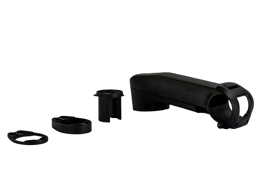 BMC ICS2 80mm black bicycle stem with spacers and components on white background