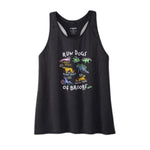 Brooks Distance Tank 2.0 in black featuring colorful Run Dogs of Brooks graphic print
